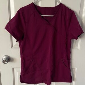 Women’s Burgundy Scrub Top 🍷 Size — Soft, Stretchy & Professional